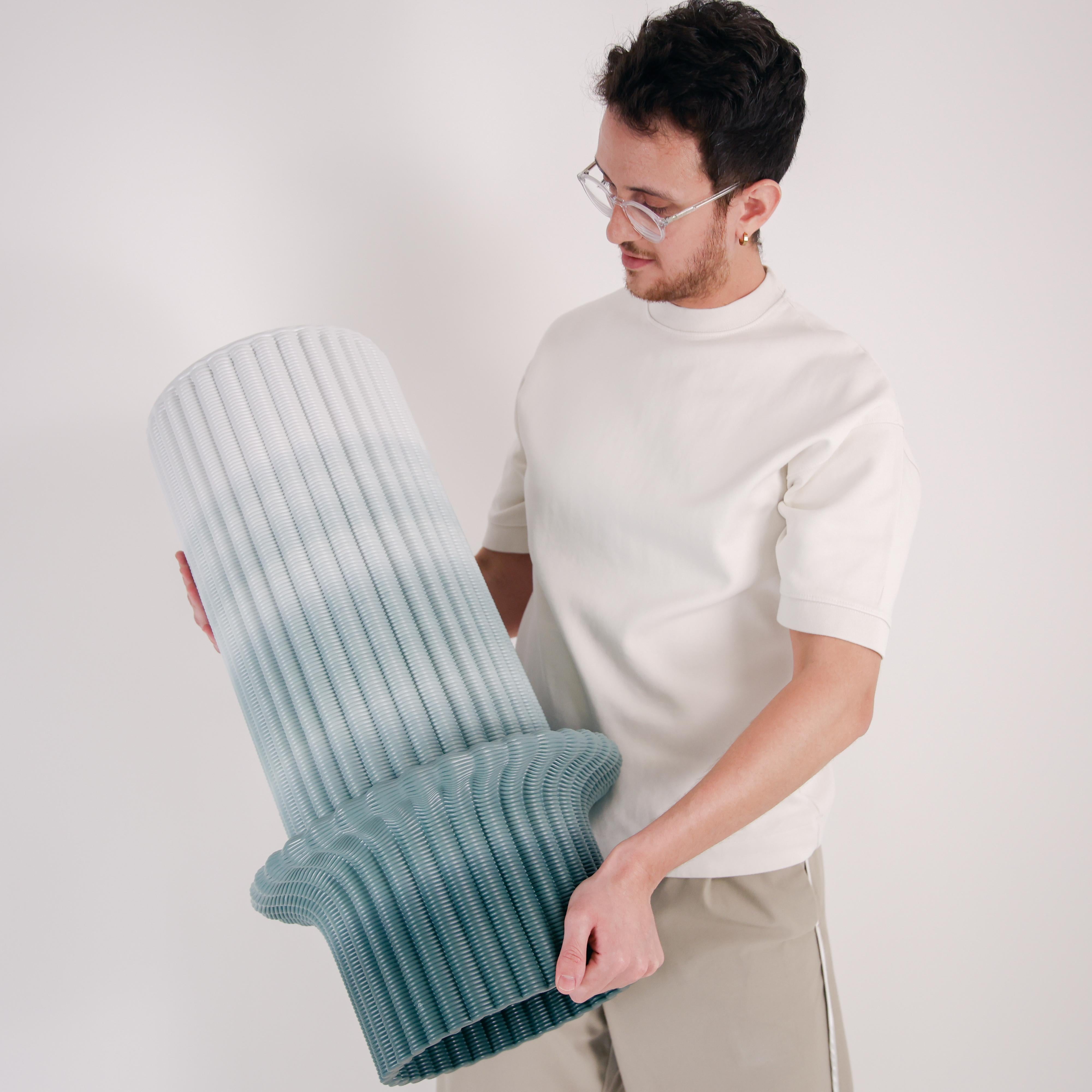Barhocker „Massage“ 3D-Druck in Grün & Weiß Gradient aus recyceltem Kunststoff im Angebot 1