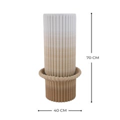 Tabouret de bar "Massage" Imprimé en 3D en plastique recyclé dégradé ocre et blanc