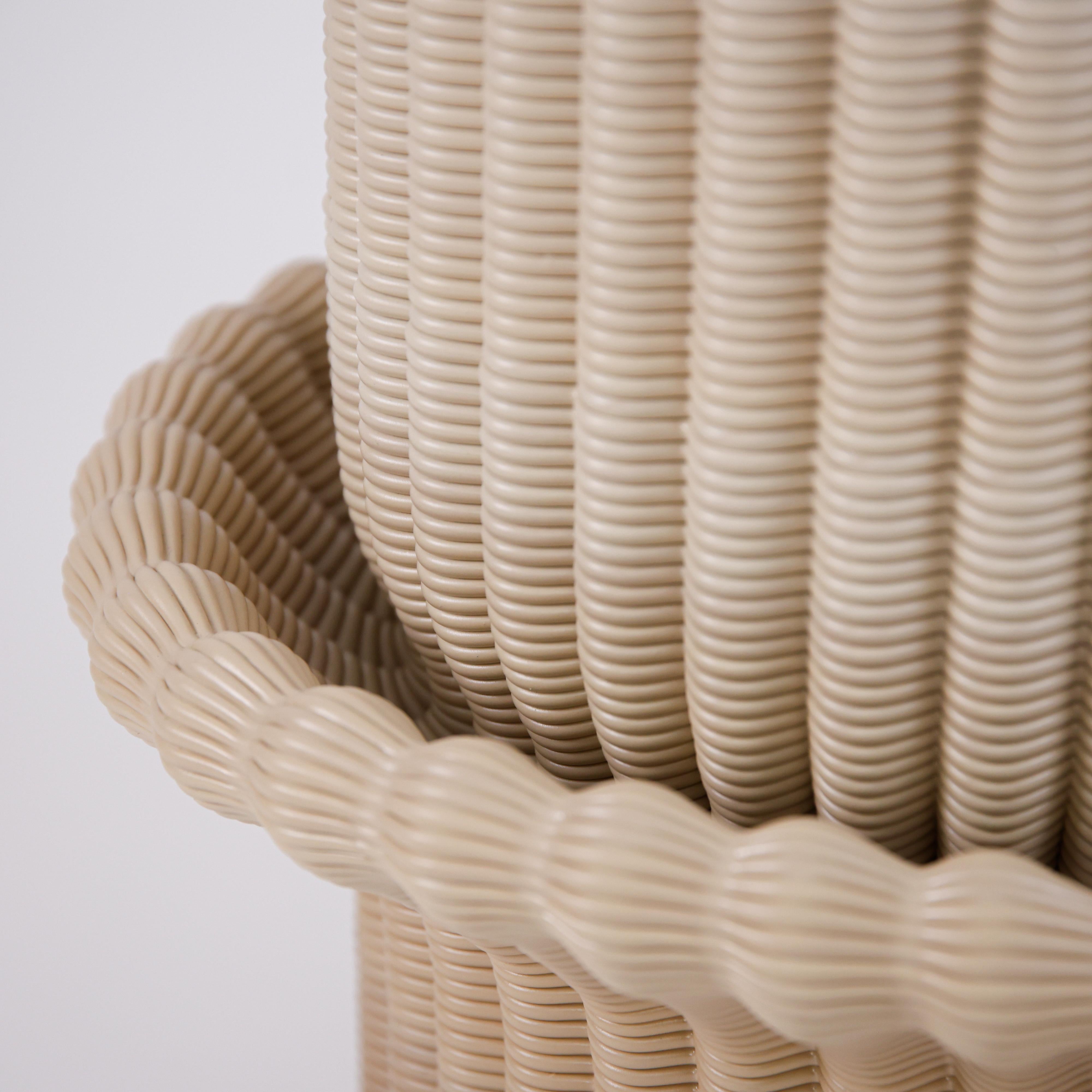 Barhocker „Massage“ 3D-Druck in ockerfarbenem und weißem Farbverlauf aus recyceltem Kunststoff im Angebot 1