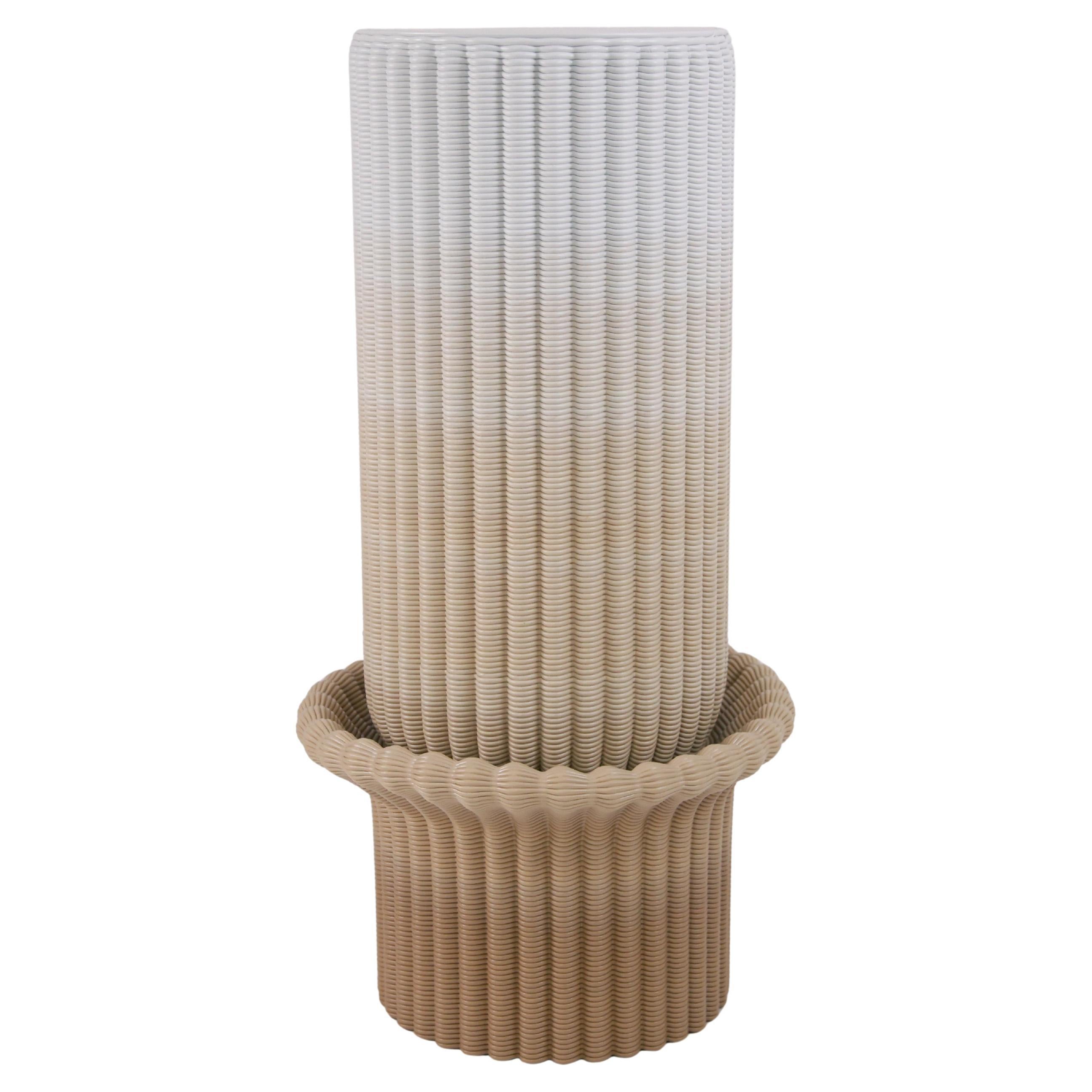 Tabouret de bar "Massage" Imprimé en 3D en plastique recyclé dégradé ocre et blanc