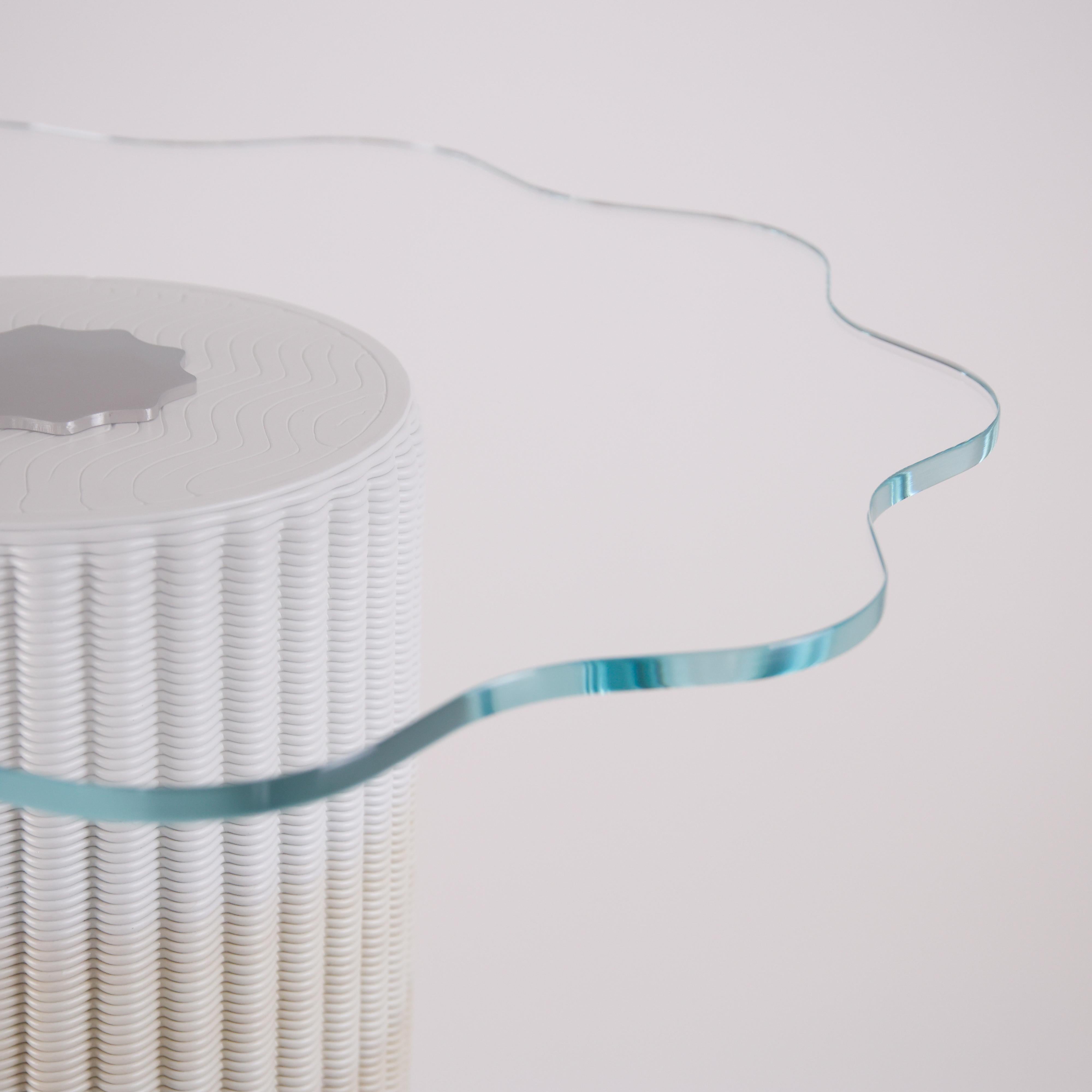 Post-Modern 'Massage' Bistro Table 3D Printed in Green & White Gradient Recycled Plastic For Sale