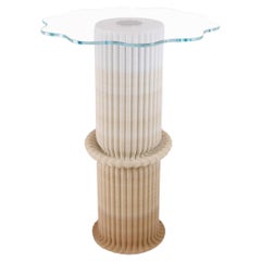 'Massage' Bistro Table 3D Printed in Green & White Gradient Recycled Plastic