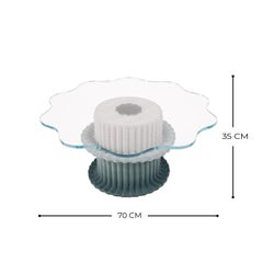 'Massage' Coffee Table 3D Printed in Green & White Gradient Recycled Plastic