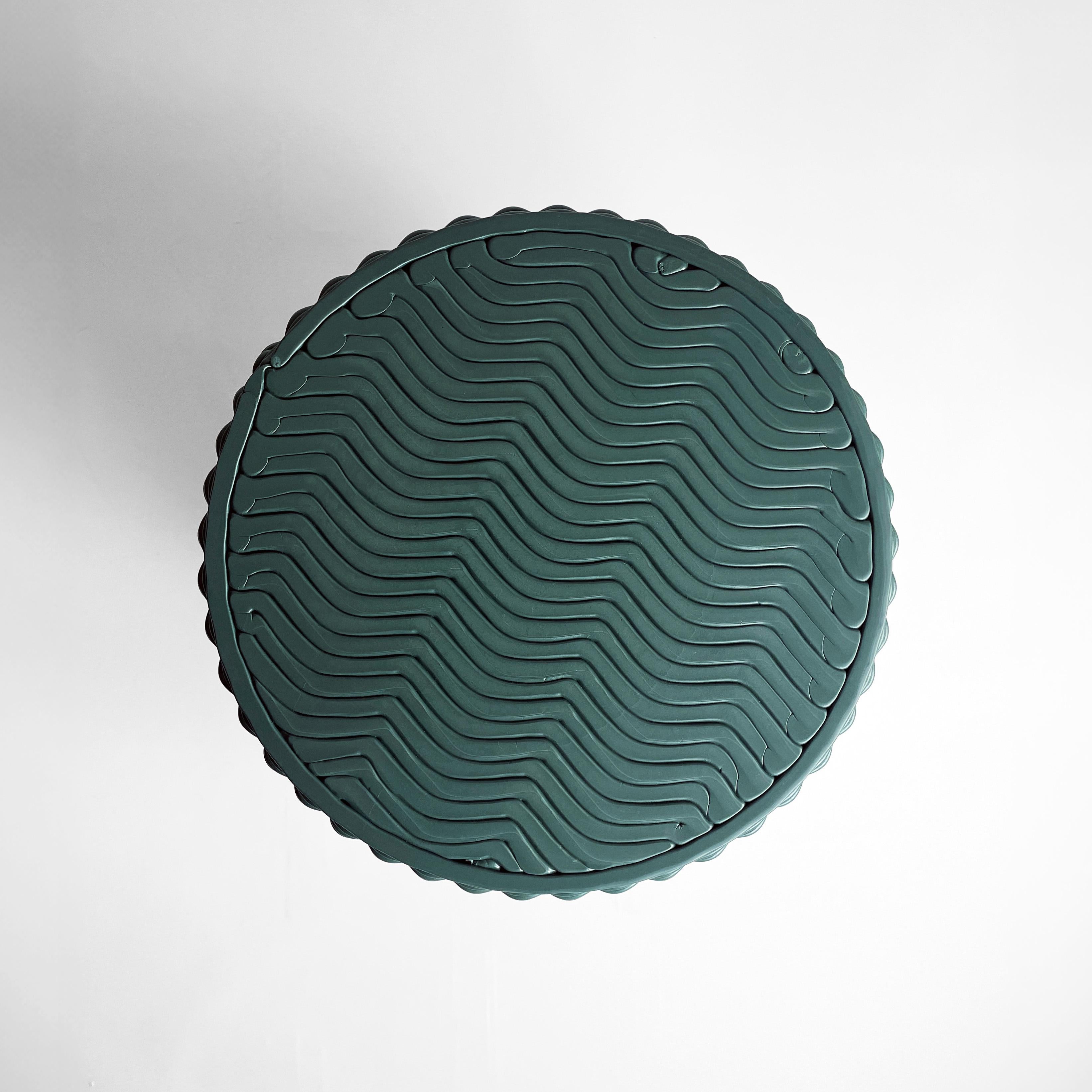 'Massage' Lounge Stool 3D Printed in Green & Ochre Gradient Recycled Plastic (Postmoderne) im Angebot