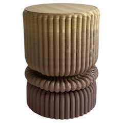 'Massage' Lounge Stool 3D Printed in Ochre & Burgundy Gradient Recycled Plastic
