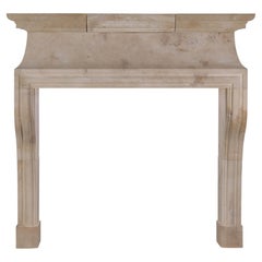 Massangis Jaune French Limestone Fireplace Mantel - Rustic - 64 Inch Large