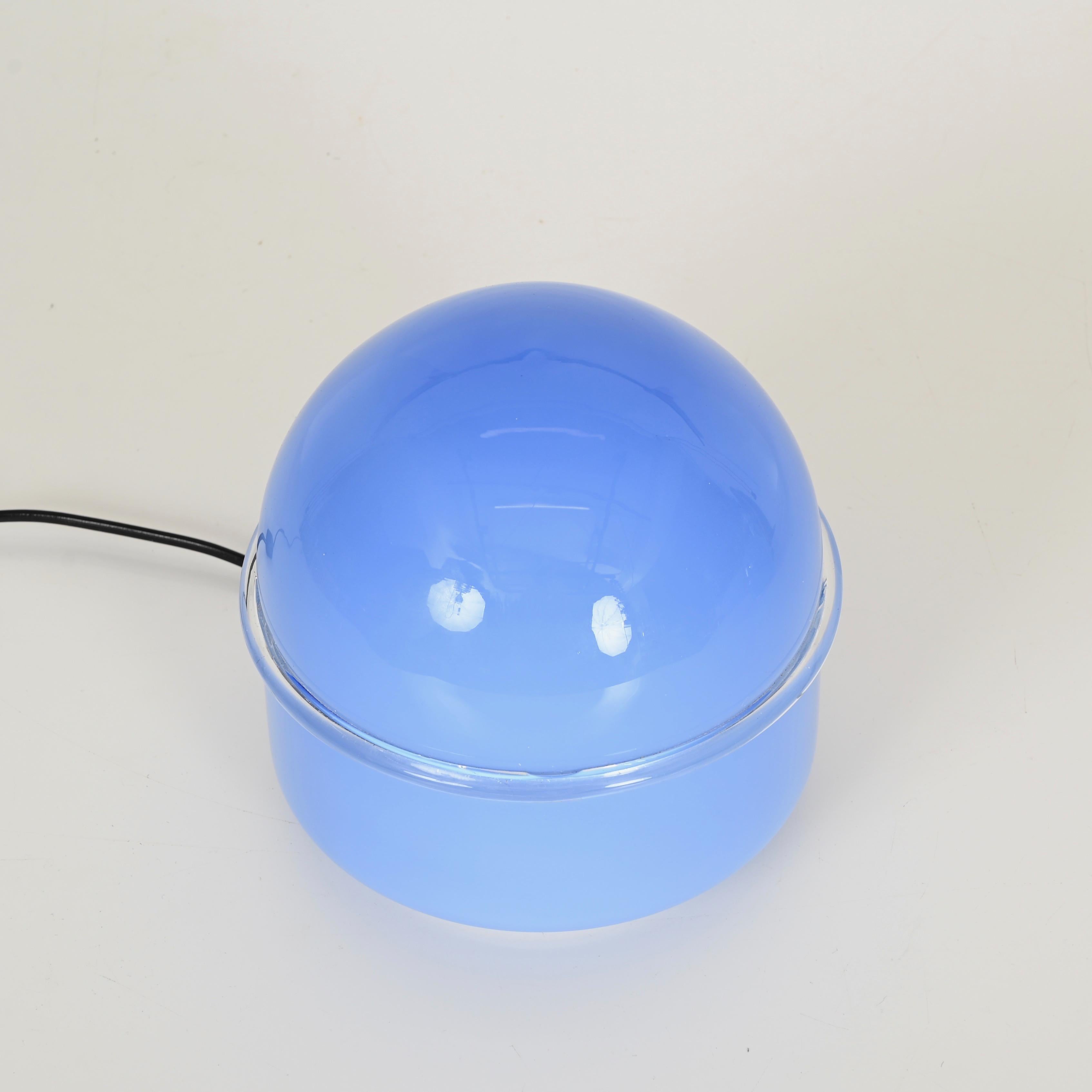 Italian Massari Pair of Murano Glass Sky Blue 