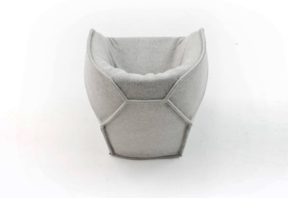 M.A.S.S.A.S small or large armchair in fabric.
M.A.S.S.A.S is only available in fabric and the covers are removable. 

Blunt blocks rounded and smoothed by some imaginary blade. Geometric order is broken, swept away by a movement, a line which