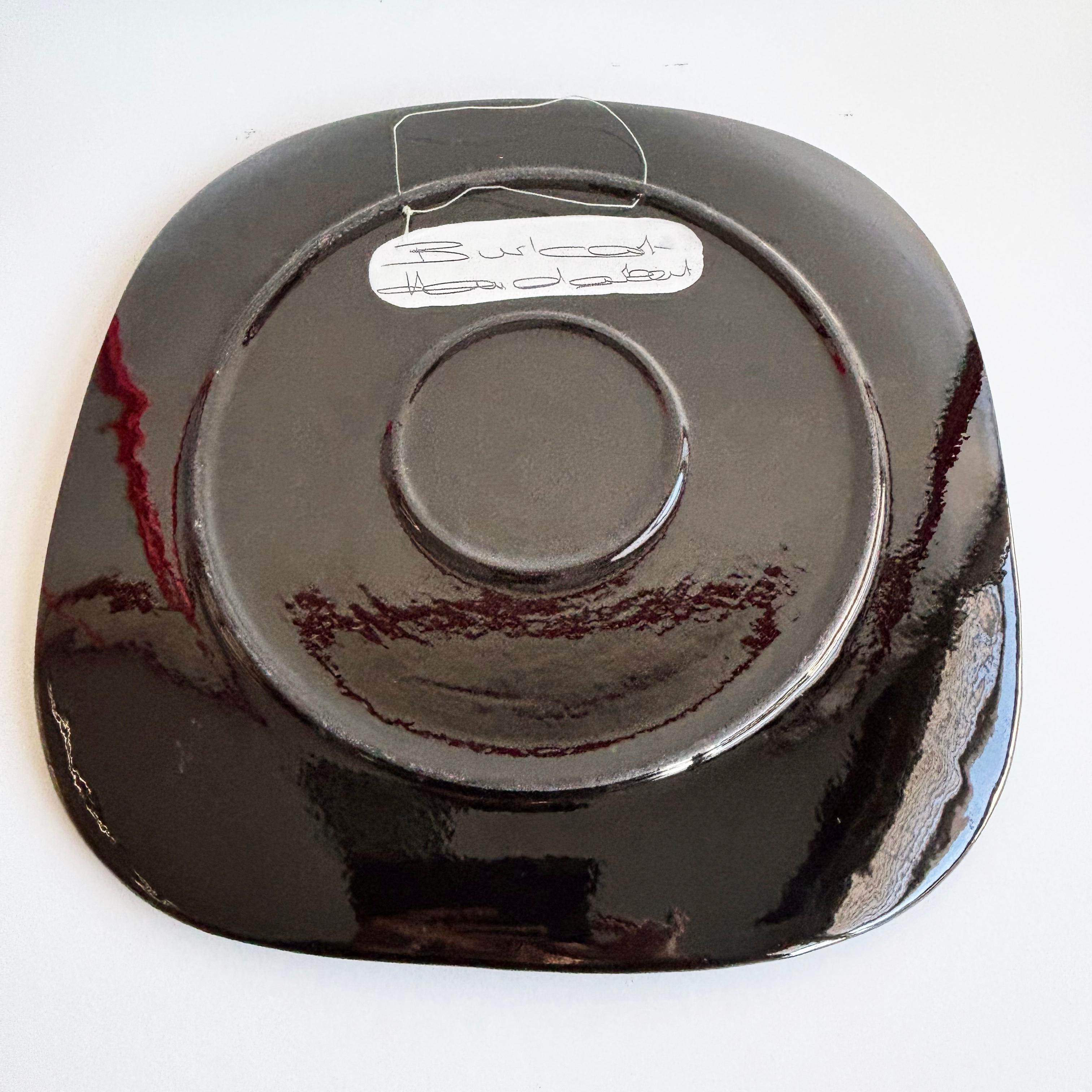 1960er Burkart Keramik (Schweiz) 'Wilde Pferde' keramischer Deko-Wandteller im Angebot 2