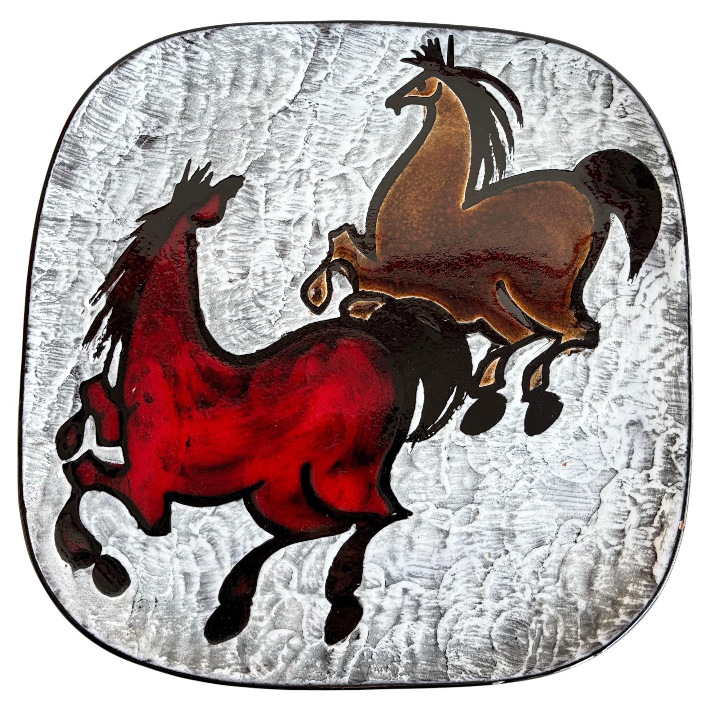 1960er Burkart Keramik (Schweiz)
Wilde Pferde
keramischer Deko-Wandteller