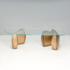 Mesa baja Massi de Evan Lewis Inc, Bronce y cristal