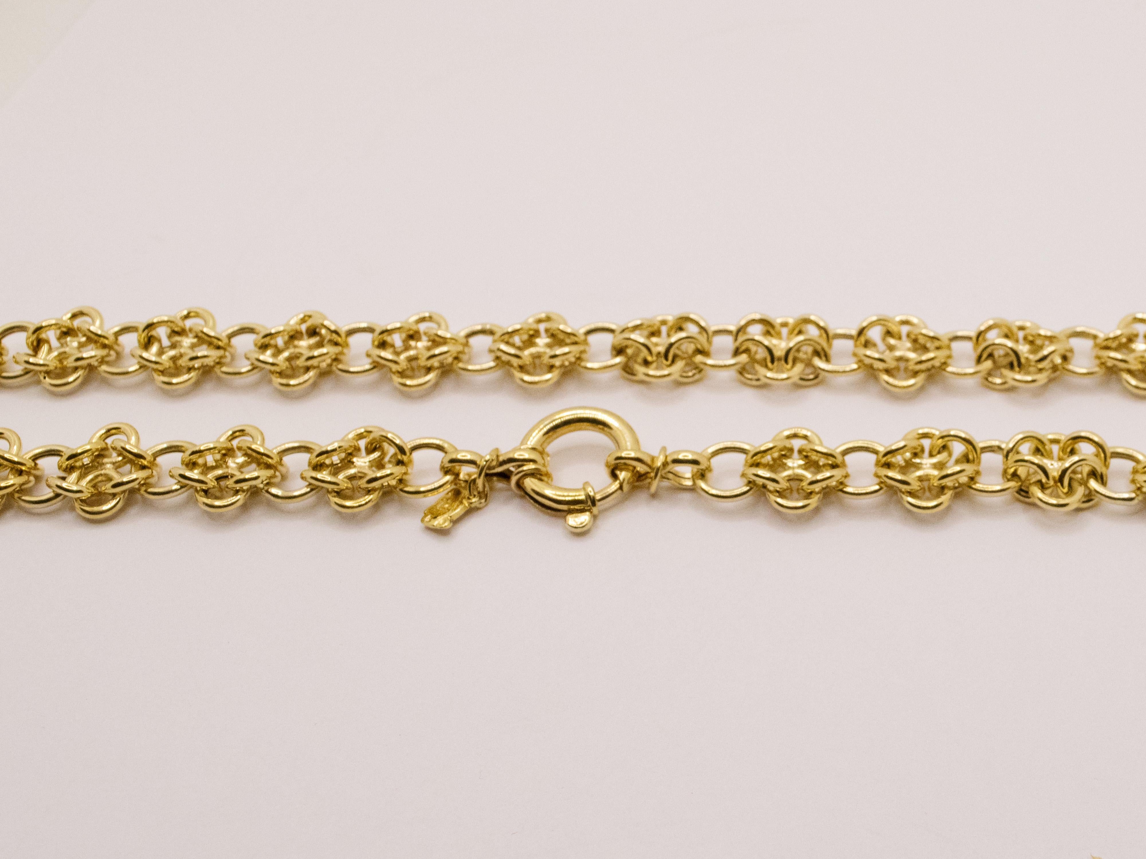 Massive byzantinische Gliederkette aus 18 kt Gelbgold  für Damen oder Herren im Angebot