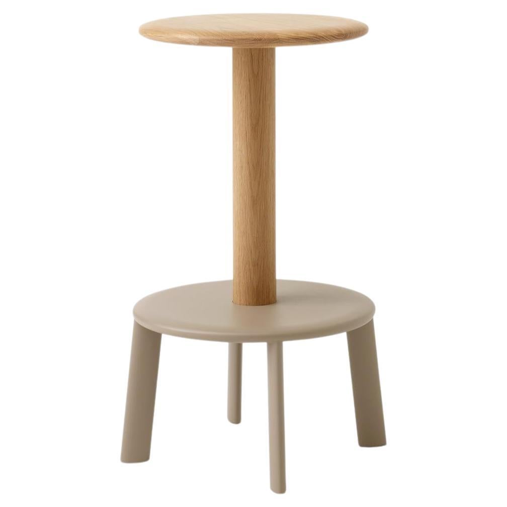 Tabouret de comptoir massif AV39, chêne et gris beige par Anderssen & Voll pour &Tradition