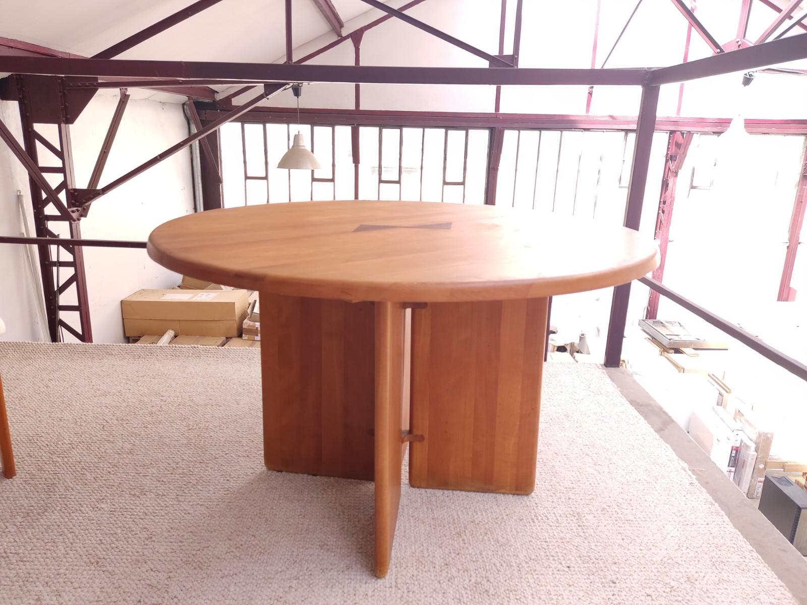 Massif Wood Table in the Style of Pierre Chapo 2