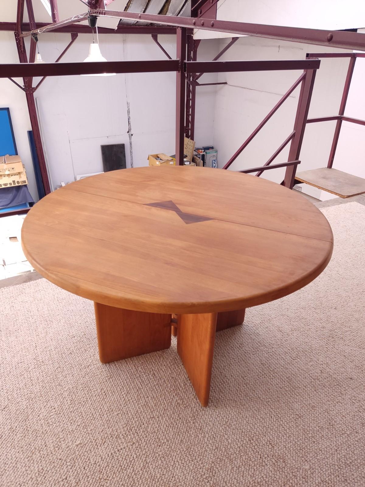 Massif Wood Table in the Style of Pierre Chapo 3