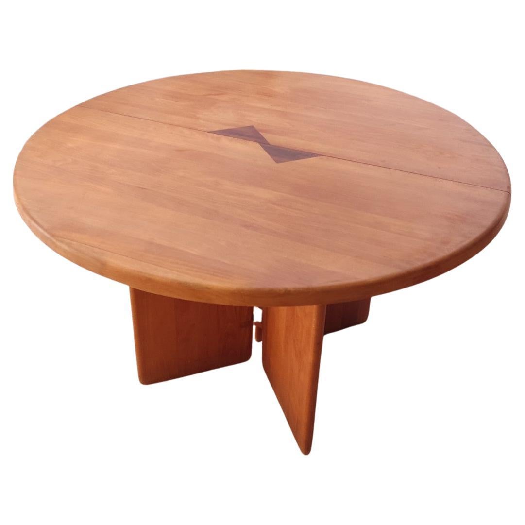 Massif Wood Table in the Style of Pierre Chapo