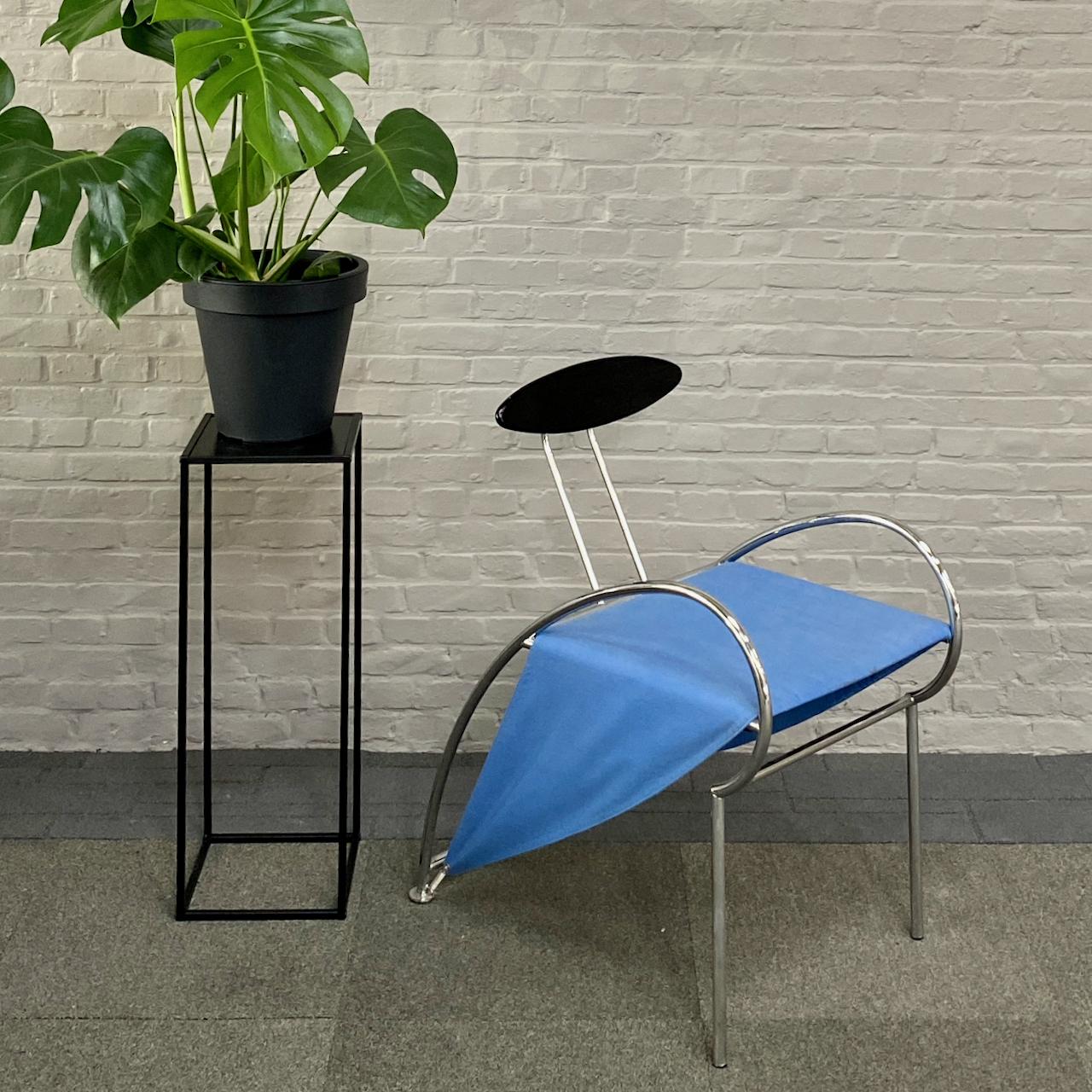 Post-Modern Massimi Iosa Ghini blue VELOX armchair for Moroso - Italy 1980'S For Sale