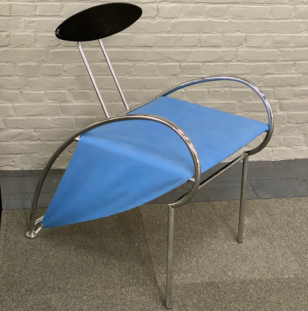 Italian Massimi Iosa Ghini blue VELOX armchair for Moroso - Italy 1980'S For Sale