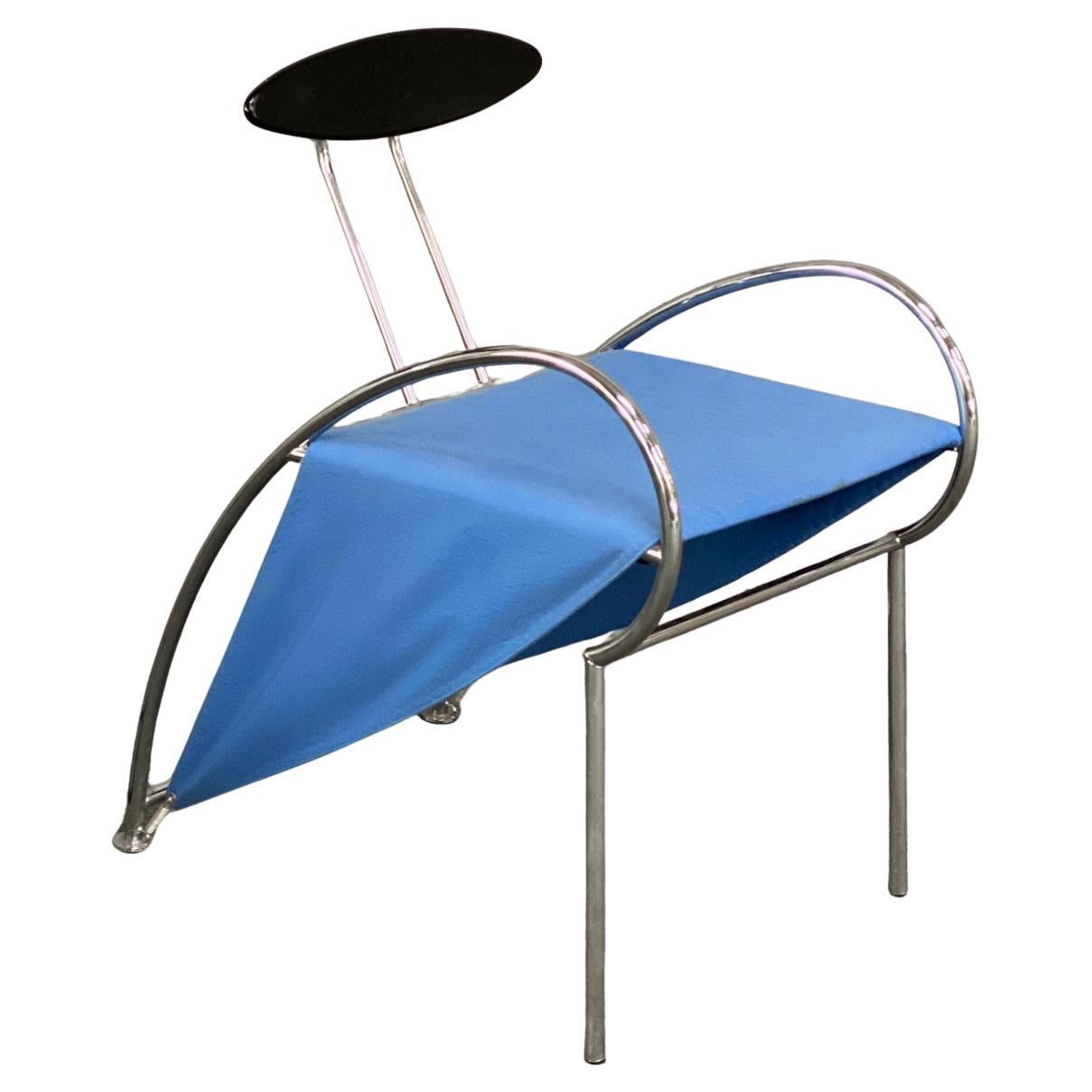 Massimi Iosa Ghini blue VELOX armchair for Moroso - Italy 1980'S For Sale