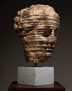 Horizontal Erosion - Woman.  Massimiliano Pelletti. Bronze & marble. Sculpture. 