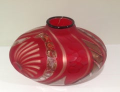 Massimiliano Schiavon Fantastic Red Murano Batutto Murrine Vase Unique 1/1