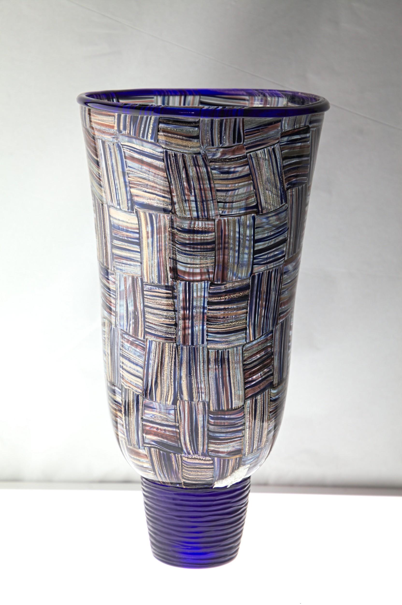 Massimiliano Schiavon for Pauly, Vaso a Tessere, Three Avventurina Colors Stripe 5