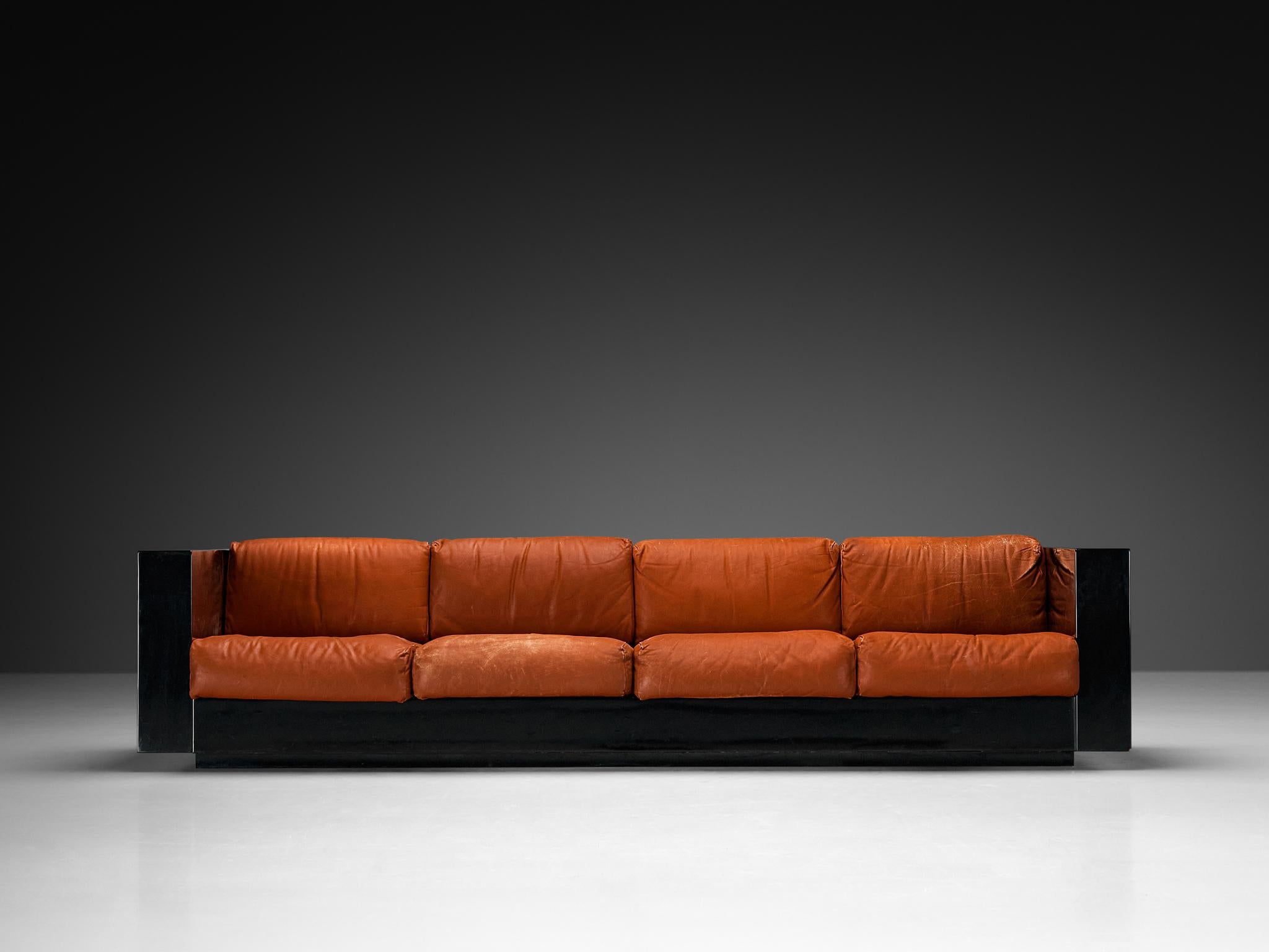 Mid-Century Modern Massimo and Lella Vignelli for Poltronova Four-Seat 'Saratoga' Sofa (canapé quatre places) en vente