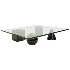 Massimo and Lella Vignelli ‘Metaphora’ Coffee Table in Black Marble and Glass