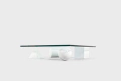 Massimo and Lella Vignelli 'Metaphora' Coffee Table in Carrara Marble and Glass