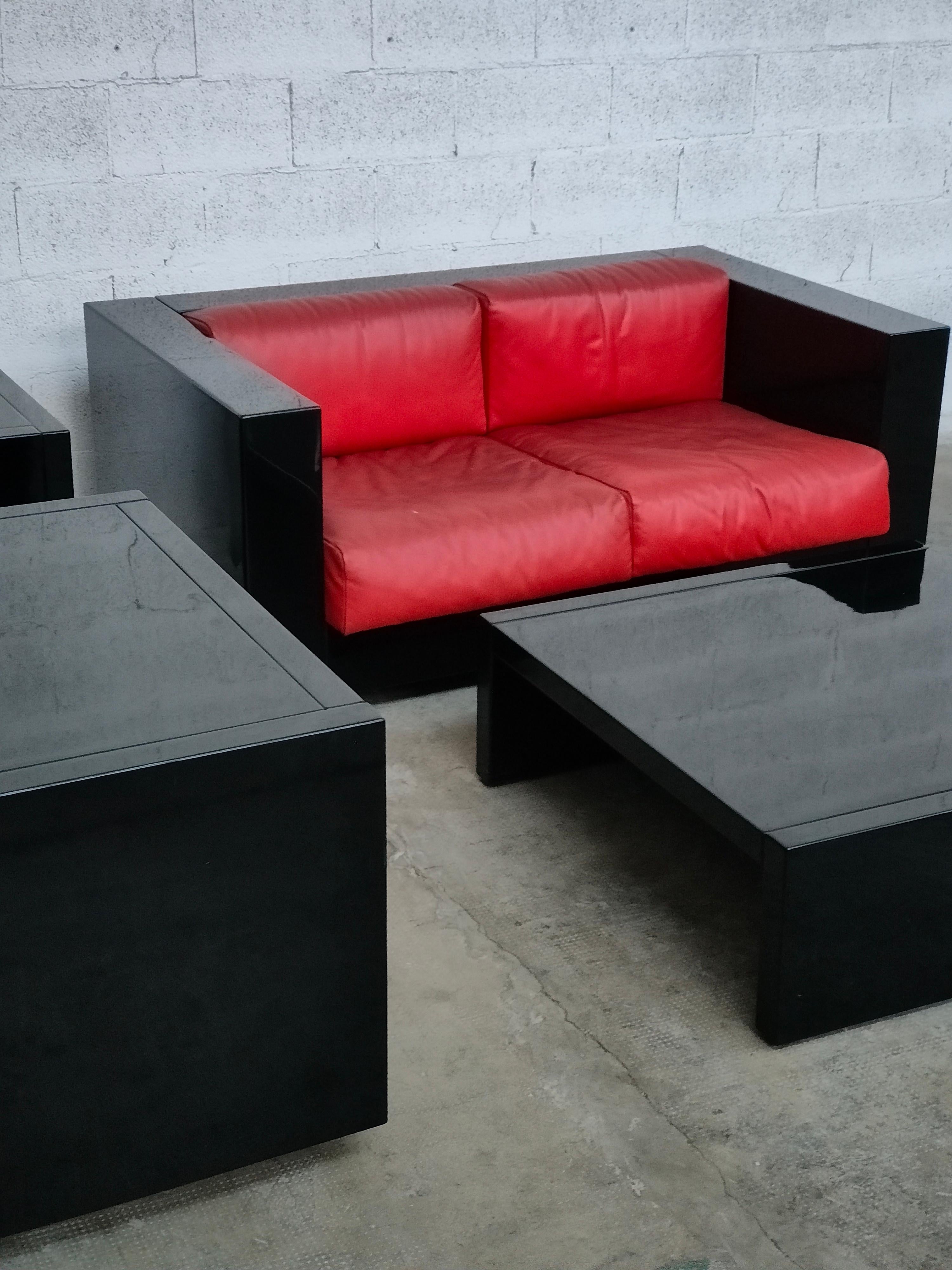 Ensemble de salon noir « Saratoga » de Massimo et Lella Vignelli pour Poltronova, années 1960 en vente 6