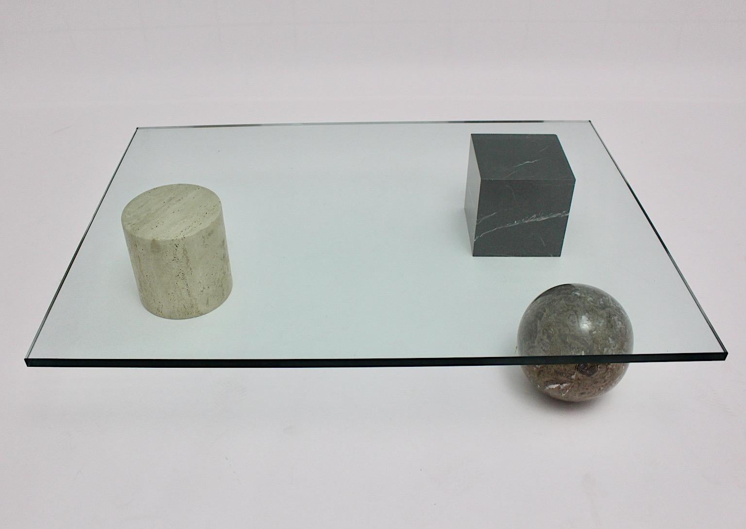 Late 20th Century Massimo and Lella Vignelli Vintage Marble Coffee Table Sofa Table 1970s Italy