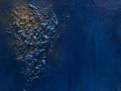 EMOZIONE BLU PROFONDO-Moderno- Massimo Caiafa Media mista astratta italiana su tela