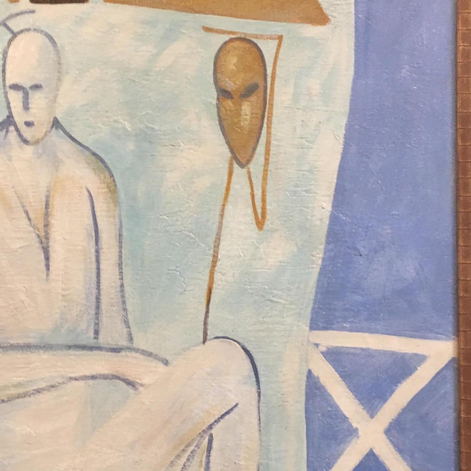 Untitle - Pittura astratta su tela ispirata al Maestro Mimmo Paladino in vendita 2