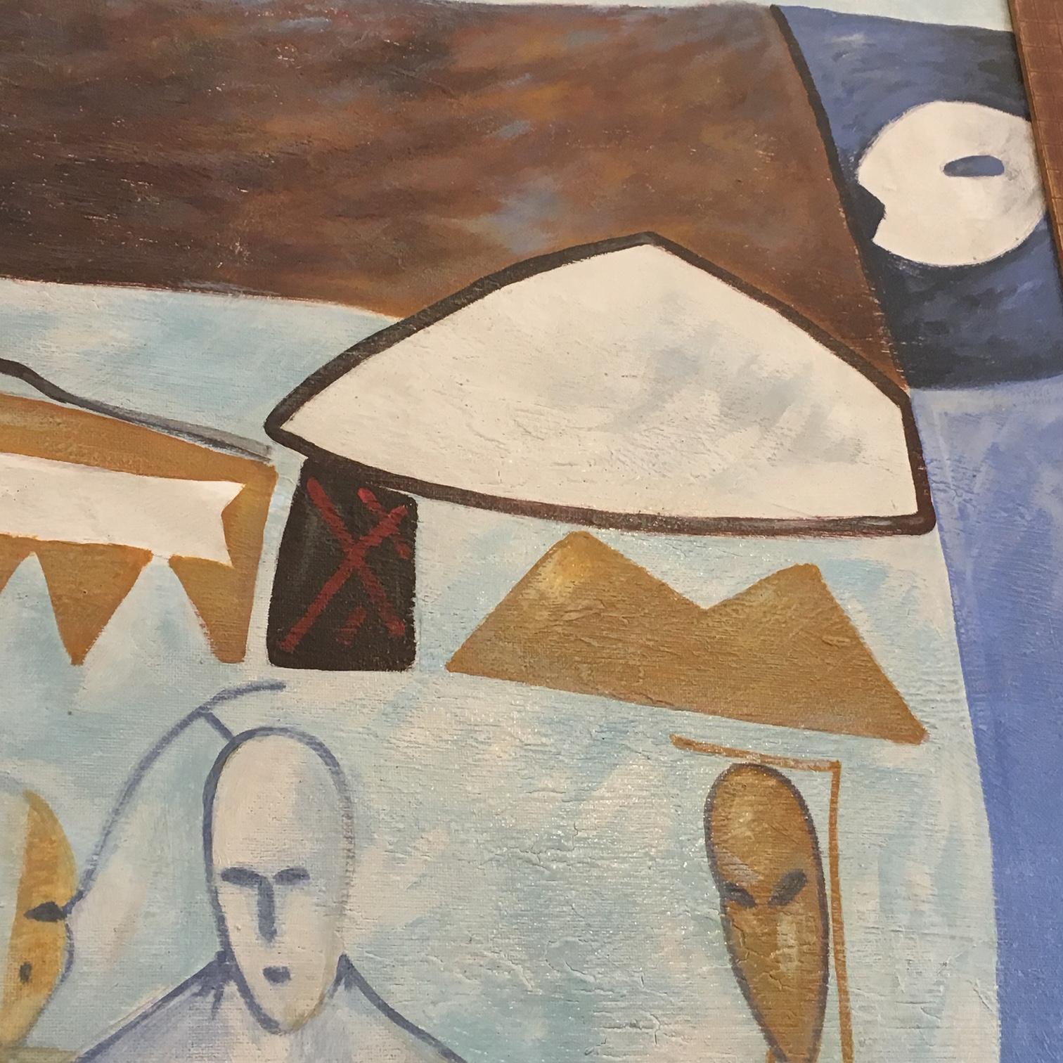 Ohne Titel - Abstraktes Gemälde auf Leinwand inspiriert von Maestro Mimmo Paladino im Angebot 4
