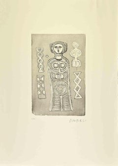 Ídolo - Aguafuerte de Massimo Campigli - Años 70