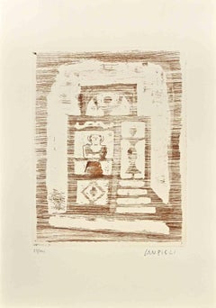 The House of Women - Etching After Massimo Campigli - 1970s