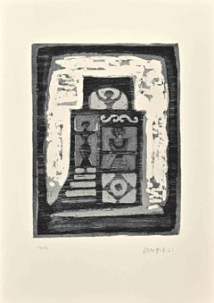 The House of Women - Etching by Massimo Campigli - 1970s