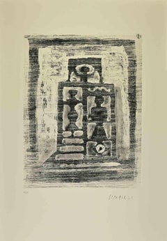 La casa de las mujeres - Aguafuerte de Massimo Campigli - Años 70