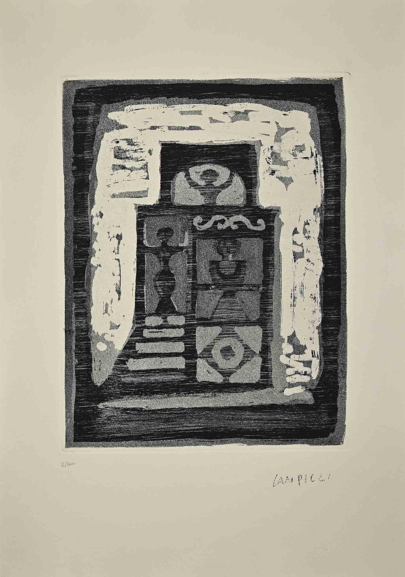 The Women's House - Original Etching by Massimo Campigli - 1970s