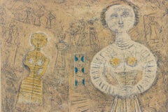 Two Women - Lithograph by Massimo Campigli - 1959