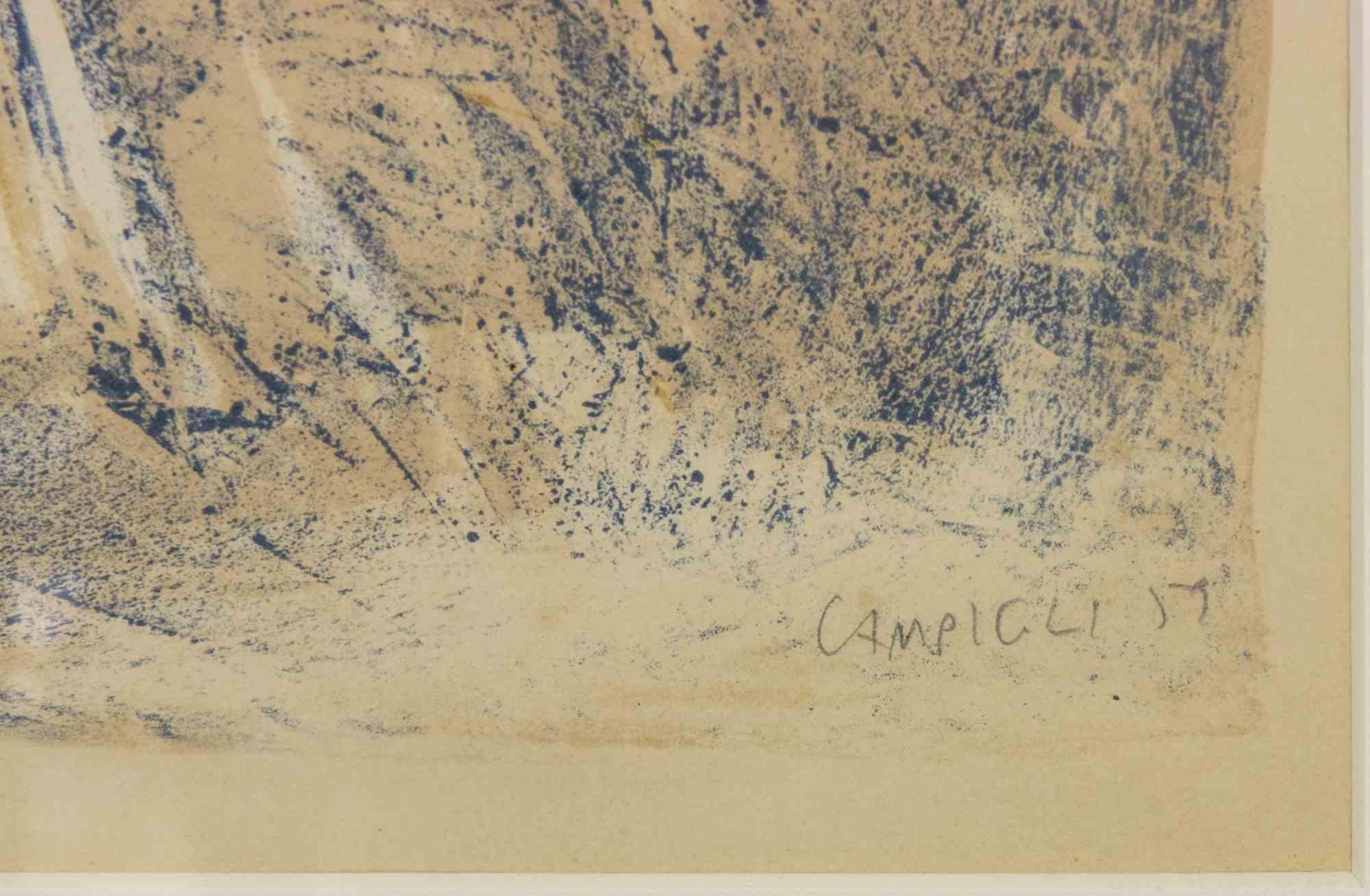 Zwei Frauen - Lithographie von Massimo Campigli - 1959 im Angebot 2