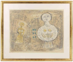 Zwei Frauen - Lithographie von Massimo Campigli - 1959