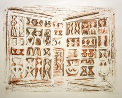 Fenster – Lithographie von Massimo Campigli – 1959