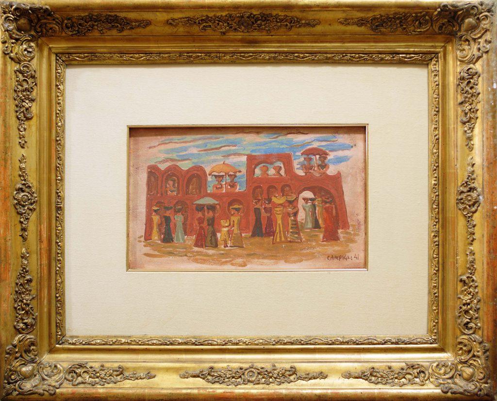 The Little Theatre - Original Painting by Massimo Campigli - 1941