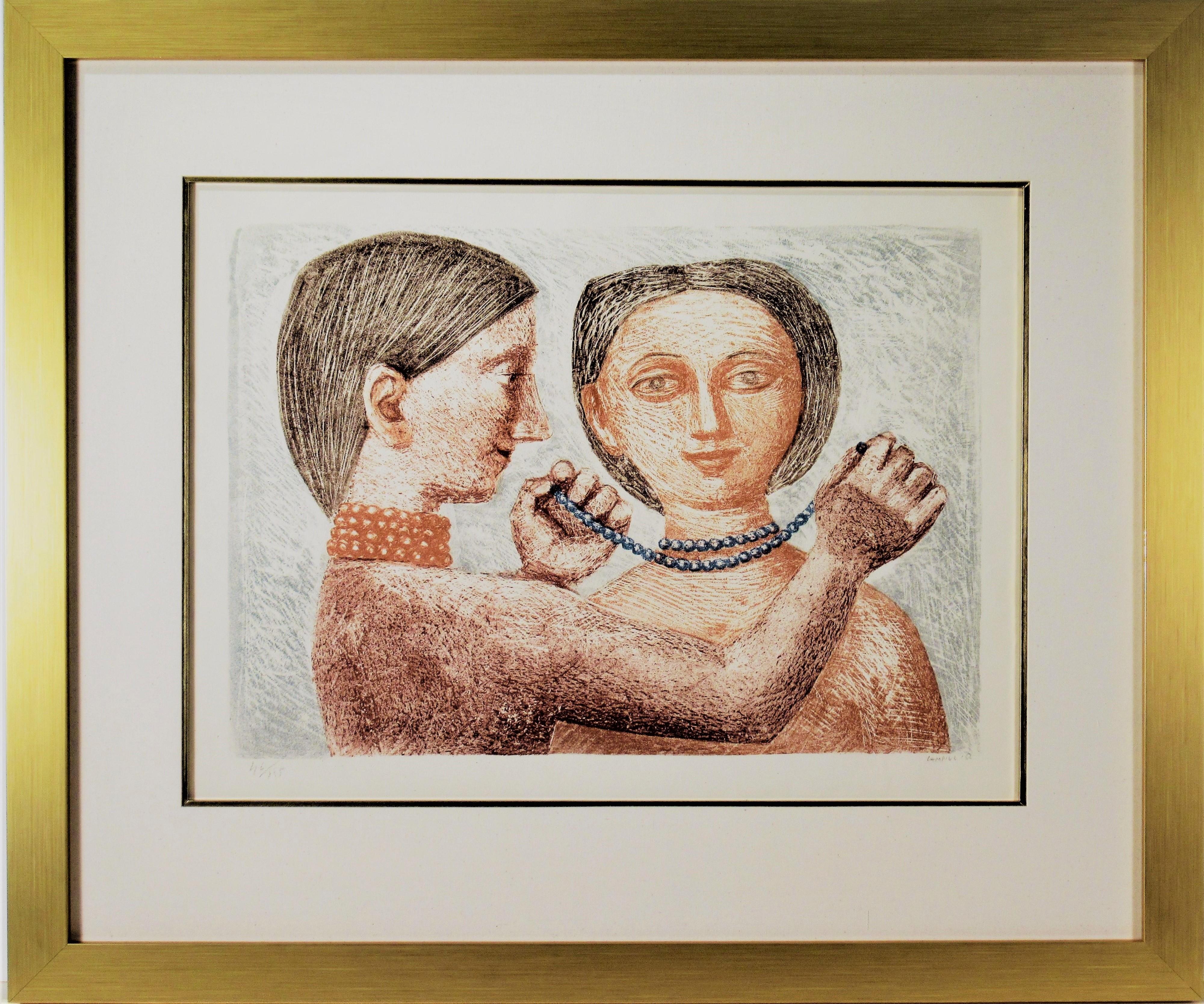 Massimo Campigli Figurative Print - La Collana I