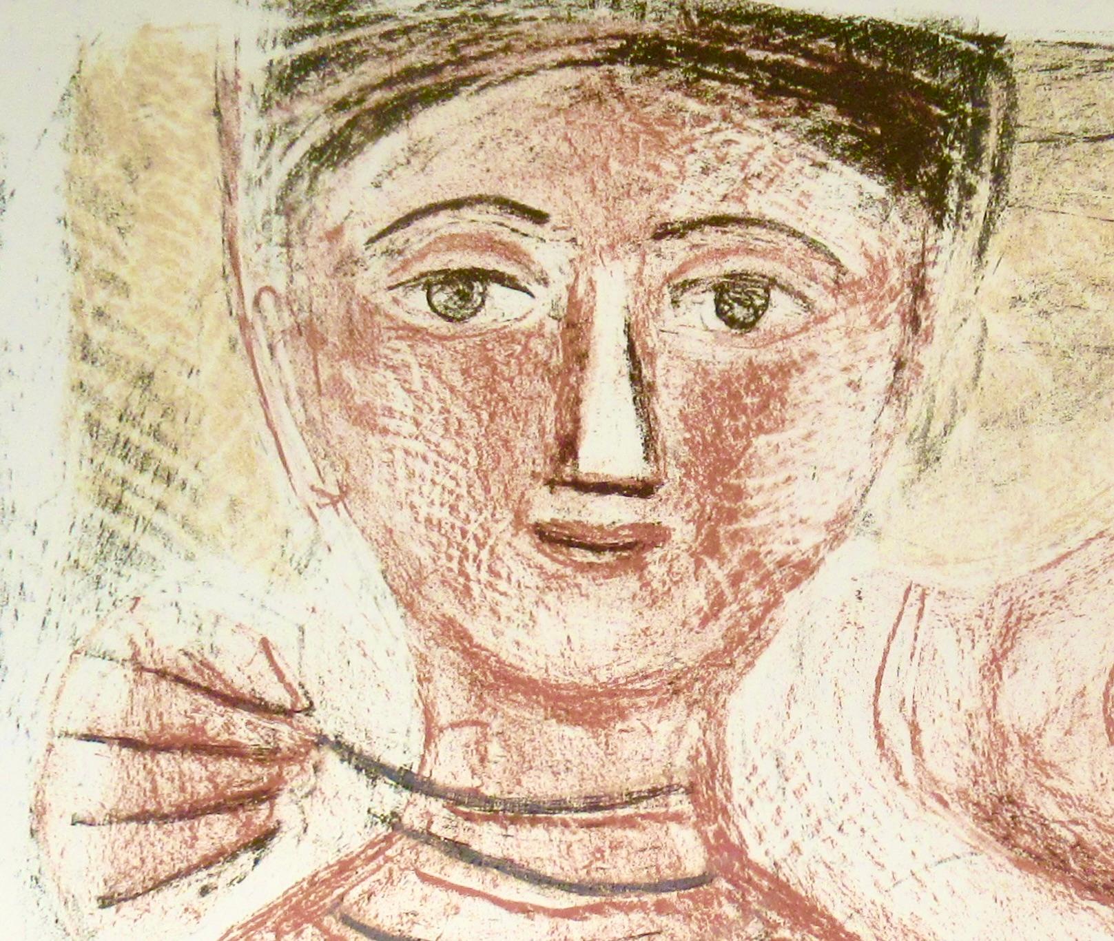 La Collana II (Braun), Figurative Print, von Massimo Campigli