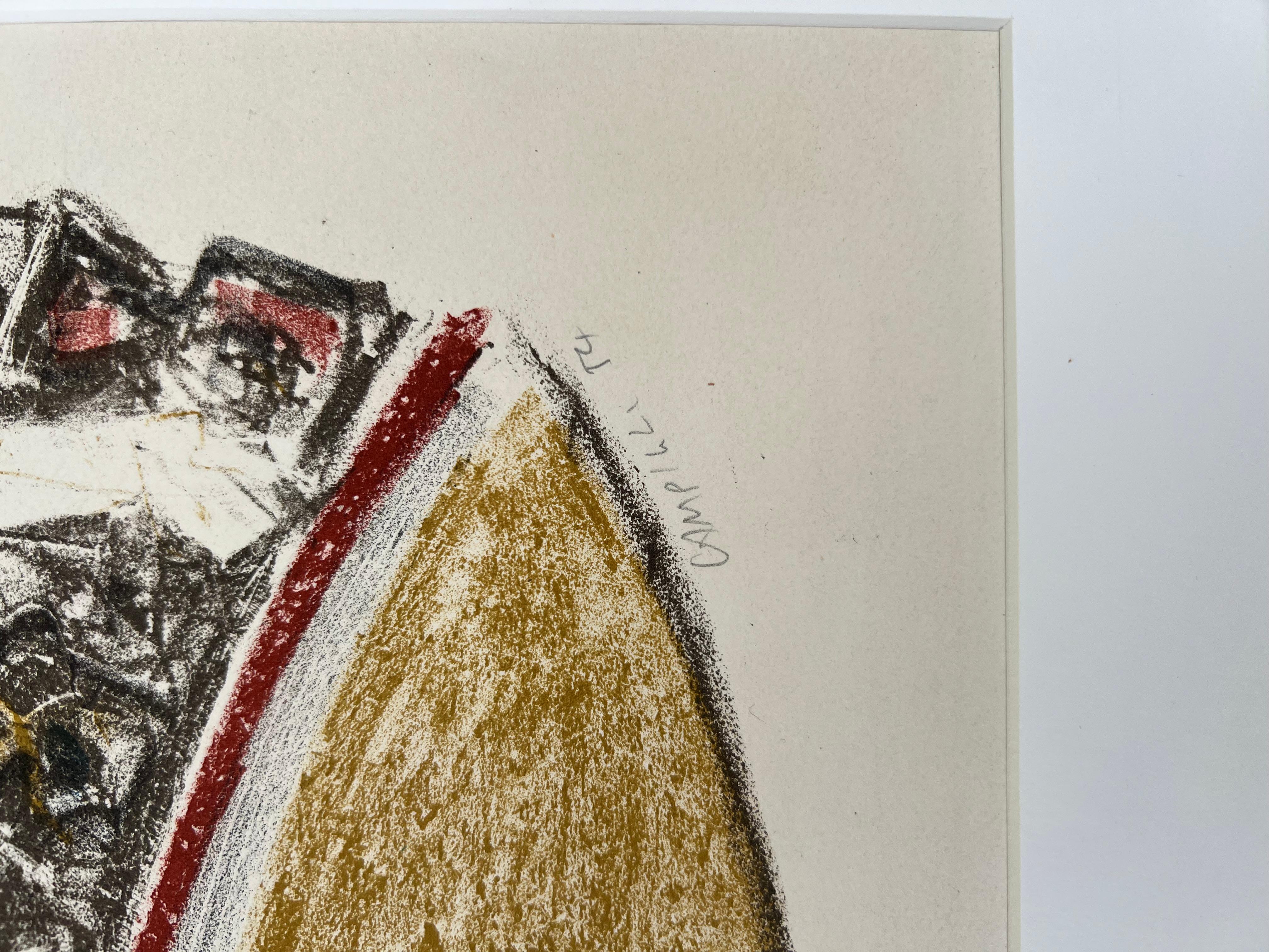 MASSIMO CAMPIGLI 1895-1971 Florenz 1895-1971 St. Tropez (Italienisch)  
Titel: L'Ecuyere, 1954 Technik: Original handschriftlich signierte und datierte Farblithografie auf BFK-Rives-Gewebepapier  Diese originale Farblithografie ist vom Künstler am