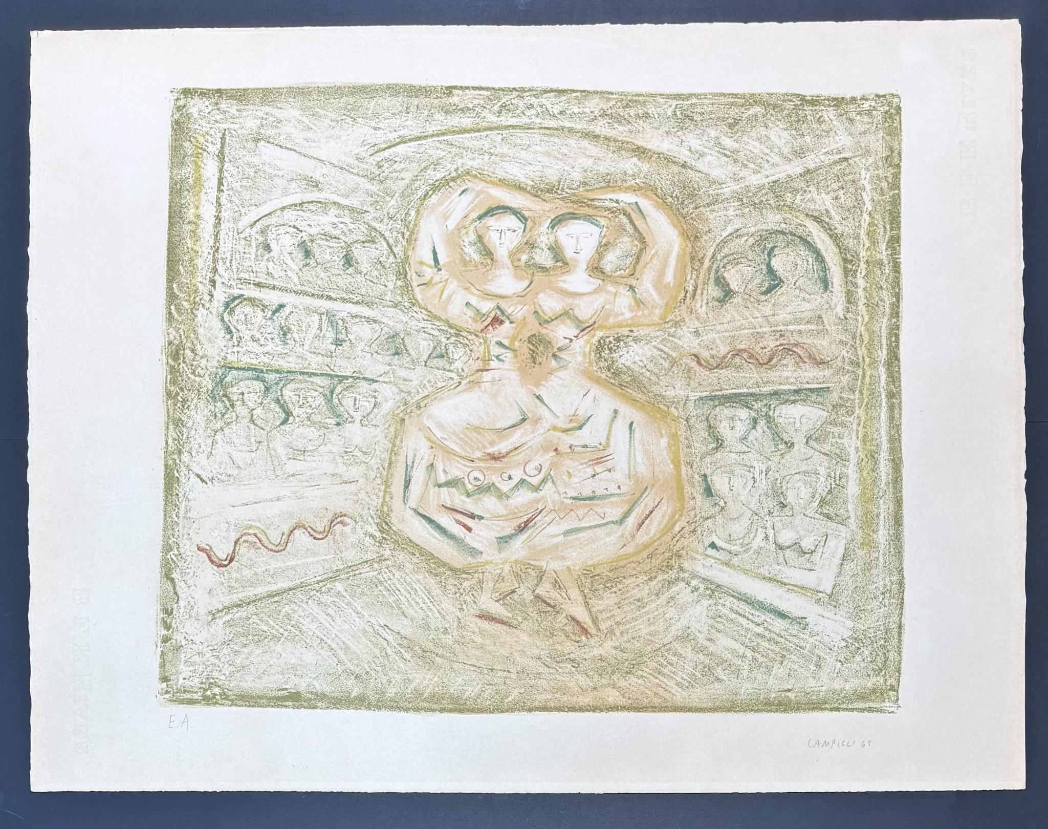 Massimo Campigli (1895–1971) - Danzatrici - lithograph on paper - 1965 For Sale 1