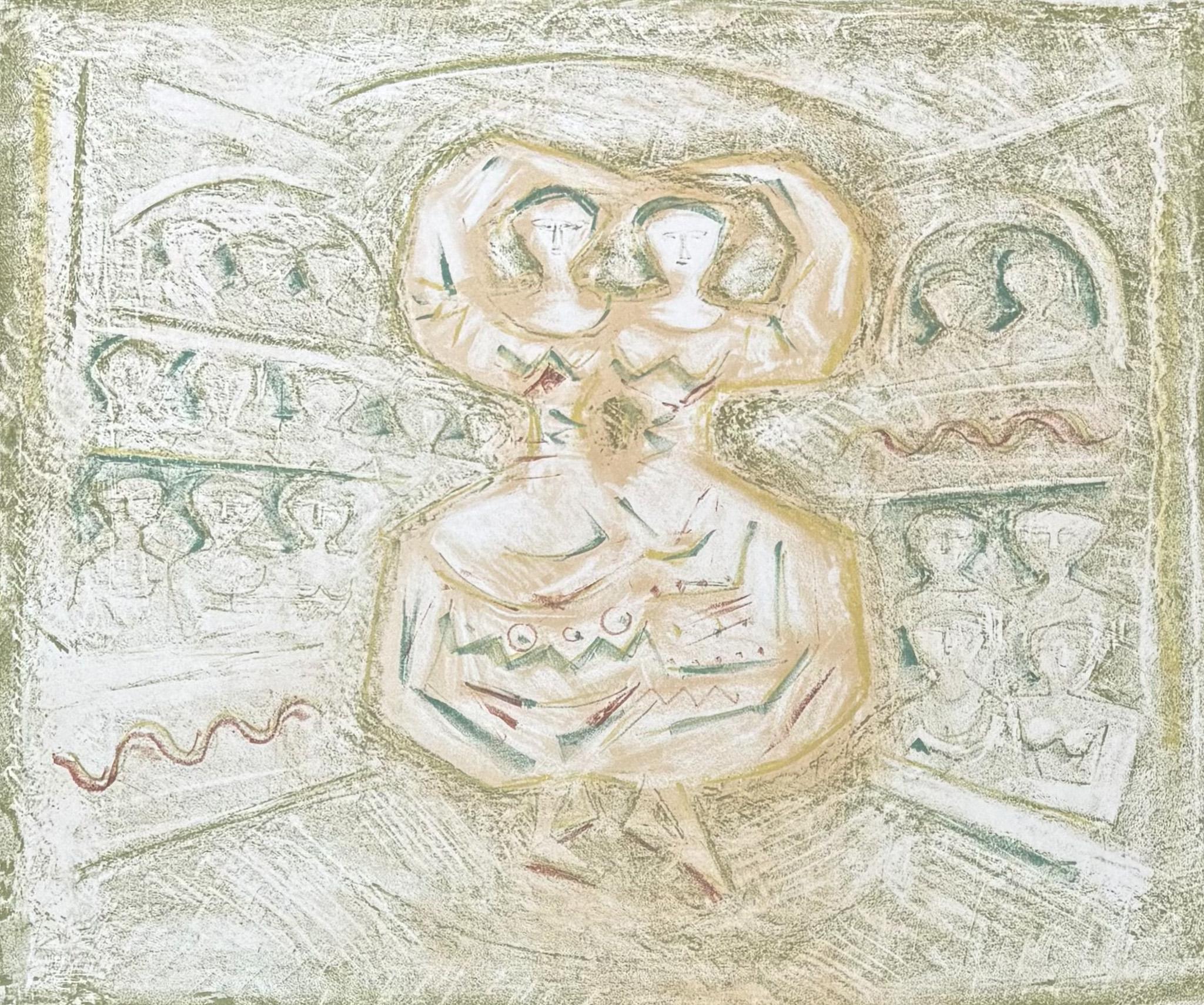 Massimo Campigli (1895–1971) - Danzatrici - lithograph on paper - 1965 For Sale 2