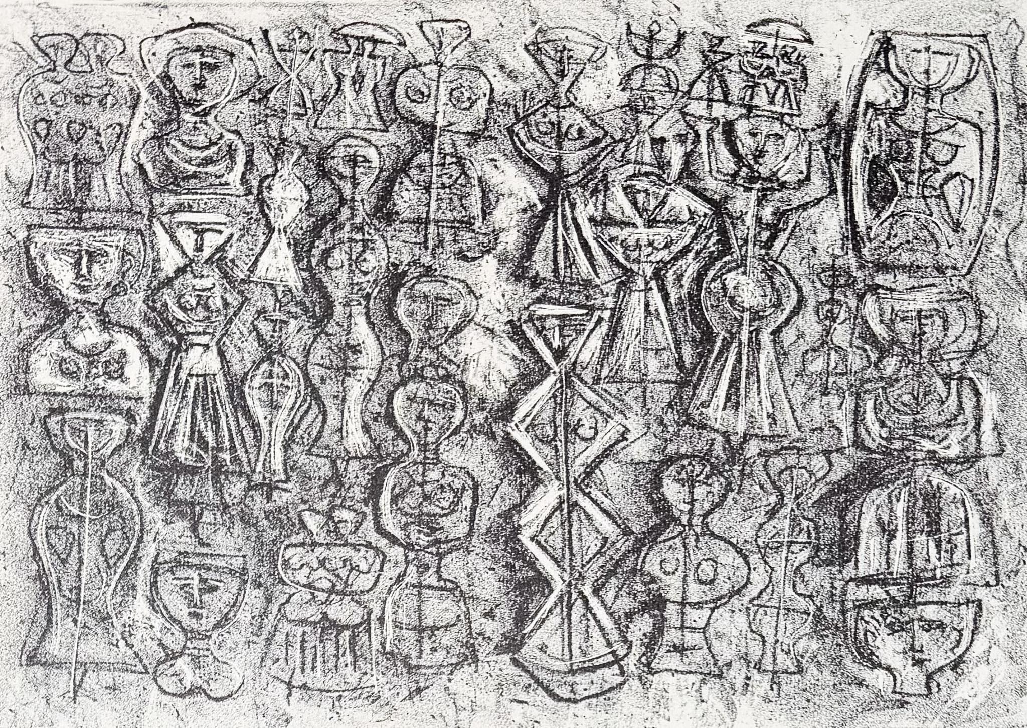Massimo Campigli (1895–1971) – Folla di donne – Lithograph on Fabriano paper